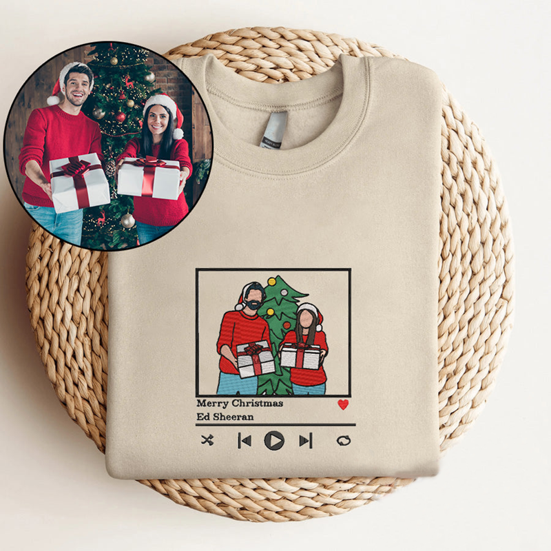 Personalized embroidered custom your own photo shirt - Handmade shirt