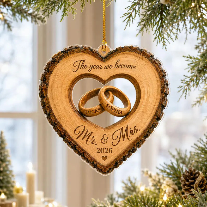Custom The Year We Became Mr & Mrs Ornament, Personalized Heart Ring Christmas Ornament, Newlywed 2026 Wedding Gift 656f6e44-f7b7-4536-82a9-bb87d8d55db7-ewrewrew-4-.webp