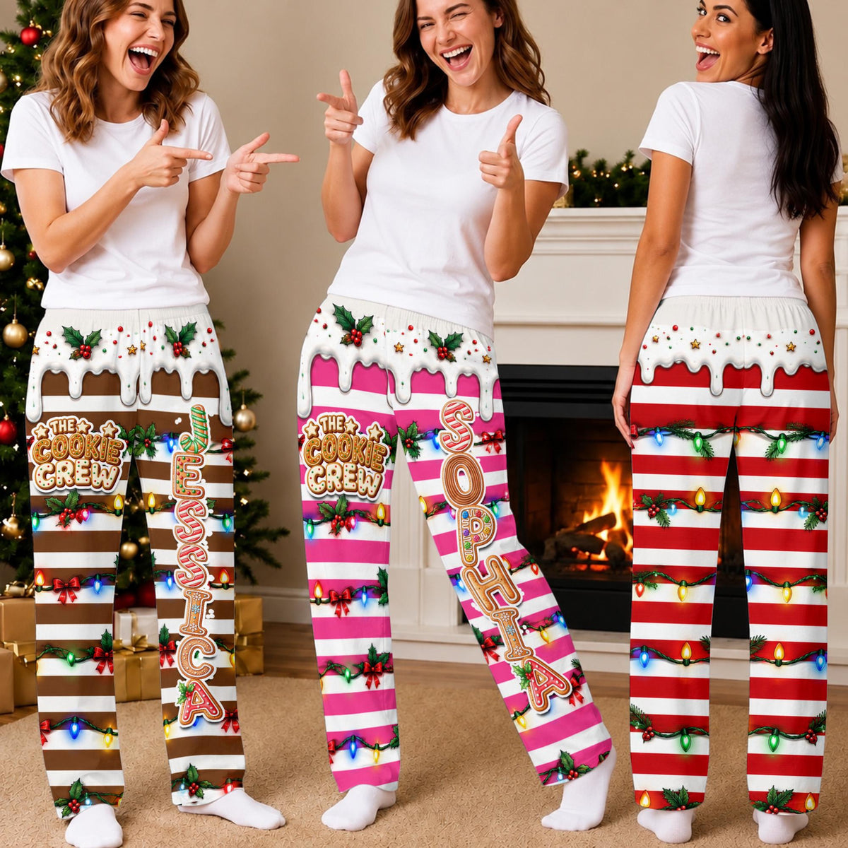 Personalized Cookie Crew Christmas Pajama Pants, Custom Name Holiday Sleepwear 65865d12-aae1-4814-acf8-c83117406cf2-1.jpg