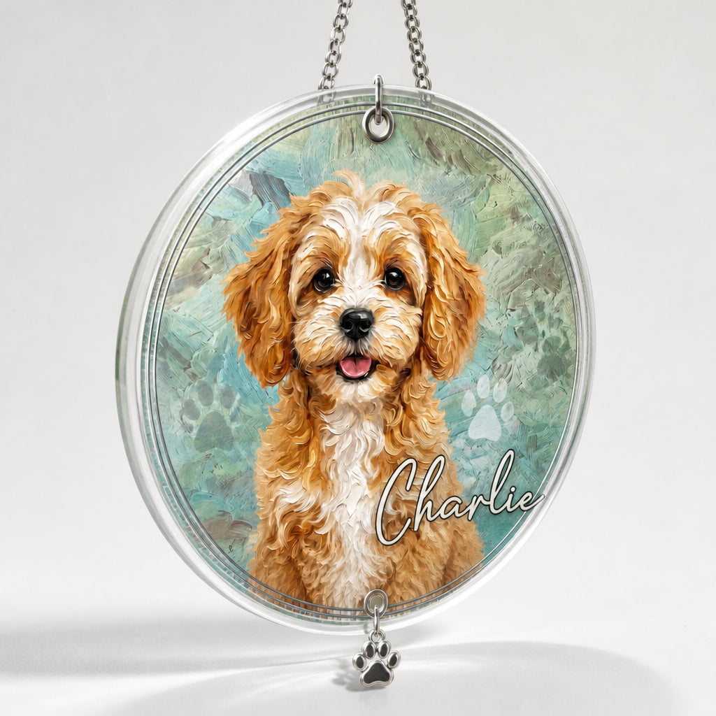 Custom Pet Portrait Doormat – Oil-Paint Style with Pet Name - Personalized 1 Layered Suncatcher with Charm 6586b870-0ca5-49d4-bcec-52d1e3365ae0.jpg