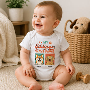 My Siblings Have Paws – Custom Pet Portrait Baby Onesie - Personalized Baby Onesie With Color 65984f7a-2e41-47d9-bb7e-0defed5e1b84.jpg