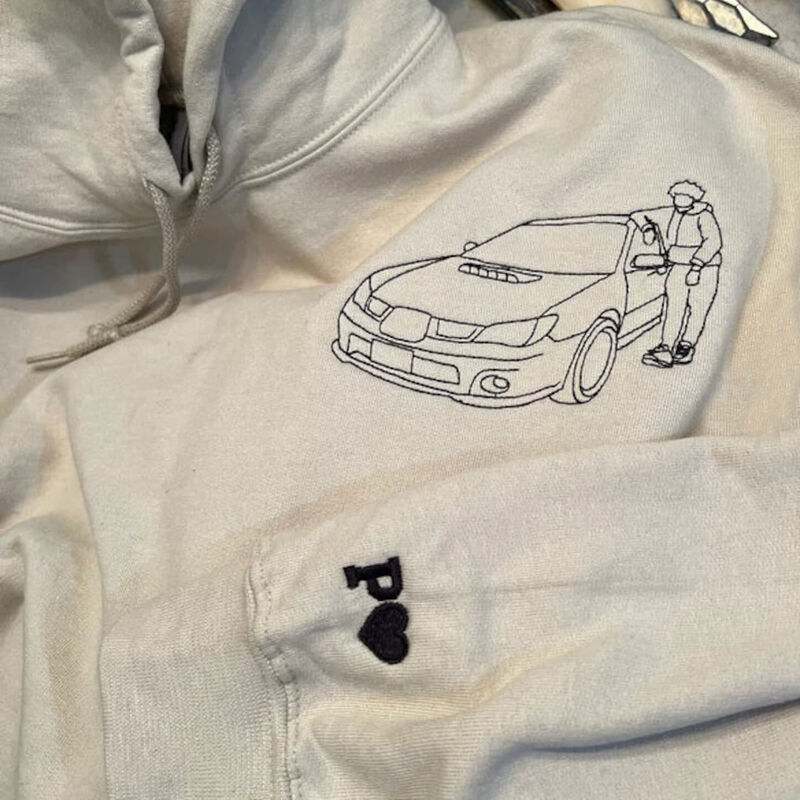 Personalized embroidered custom car with photo shirt - Handmade shirt