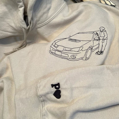 Personalized embroidered custom car with photo shirt - Handmade shirt