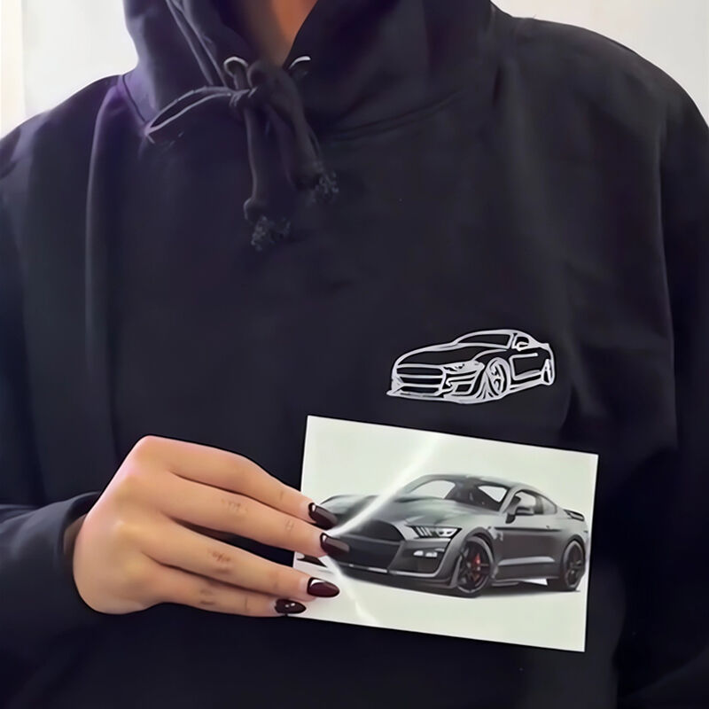 Personalized embroidered custom car with photo shirt - Handmade shirt
