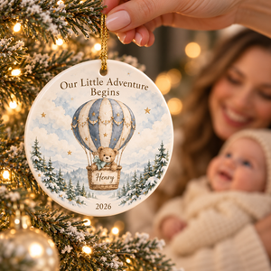 Personalized Baby’s First Christmas Photo Ornament 2026, Double-Sided Woodland Storybook, Custom Name Keepsake, Gift for New Parents 65a06291-7cc9-4fb0-85e8-375d60c700b4-Henry-s-Little-Adventure-Ornament-4.png