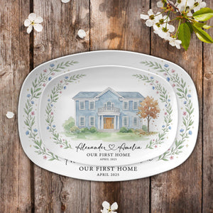 Personalized House Portrait Platter: Custom Home Watercolor, New Home Gift 65a7a107-d290-4702-8ead-52cde477aa73-3.jpg