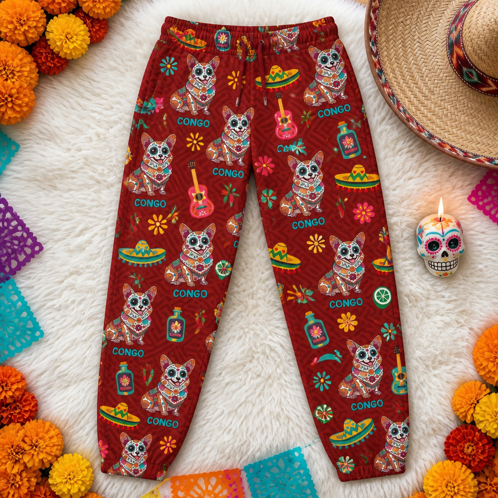 Custom Sugar Skull Pet Sweatpants - Personalized Sweatpants 65b421bb-48e0-4d8a-935d-e7696b8b16fd.png