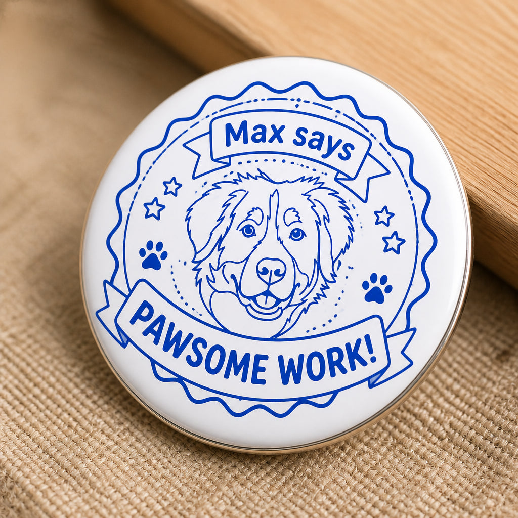Pet Portrait Teacher Praise Pin — “Name says Pawsome Work!” - Personalized Custom Pin Buttons 65b5b1e2-eafb-4d73-8d9e-88c89d7d6f37.jpg