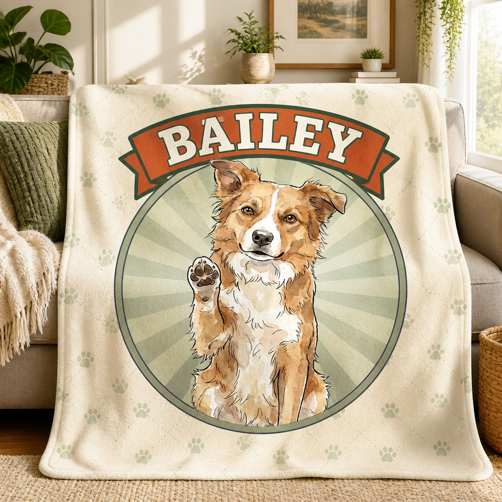 Custom Pet Portrait Name Blanket - Personalized Blanket 65b70b59-864f-4f2a-906b-3a7112e82036.png