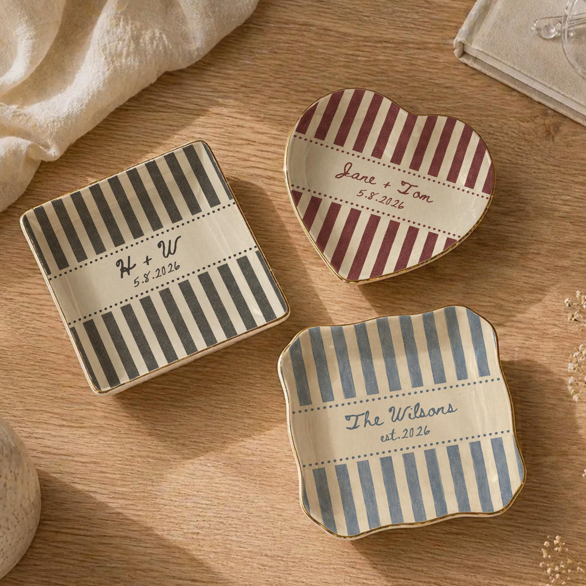 Personalized Ceramic Ring Dish, Custom Engagement Gift, Engaged Couples, Newlyweds, Just Married Friends, Cute Christmas Gifts 65c79f0e-1d31-4109-b78a-4ed6f4b1c95a-11.jpg