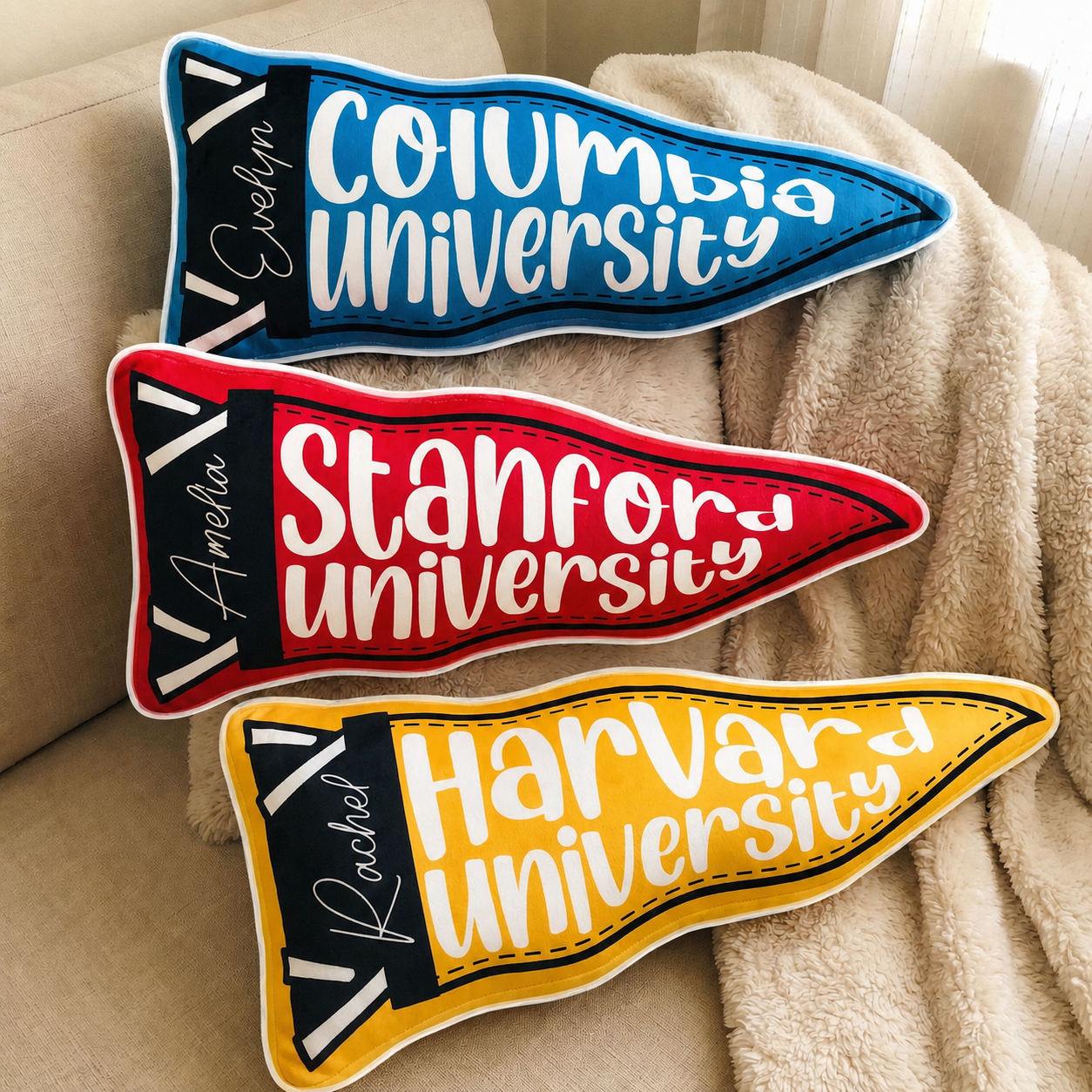 Custom Name Graduation Pillow, Custom School Spirit Pillow, High School Graduation Pillow Gift, University Graduation Gift