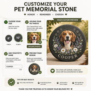 Custom Pet Garden Memorial Stone – Watercolor Portrait with Wildflower Crescent - Personalized Memorial Stone 65cd3e9f-093a-416b-b997-ec22e5519f88.jpg