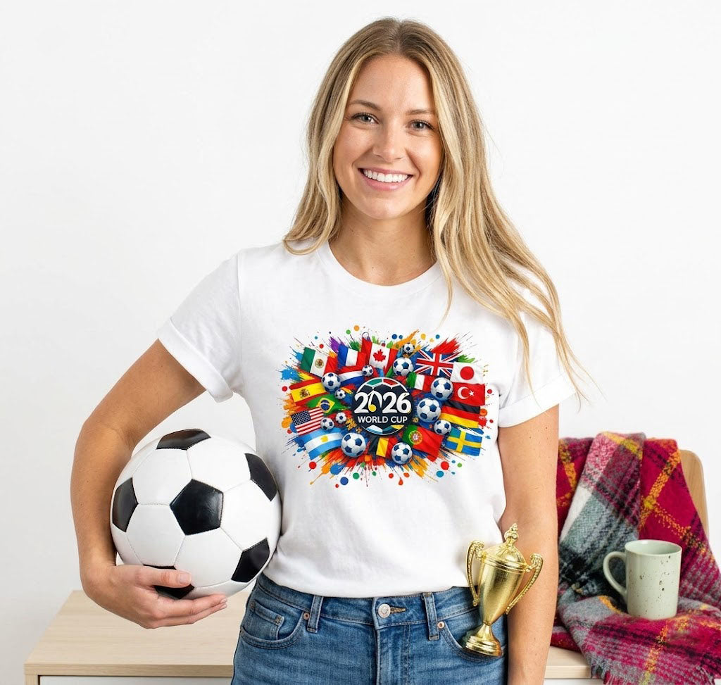 World Soccer 2026 T Shirt Adult Youth Toddler Game Usa Flag Clothing  Soccer Cup Fan Tee