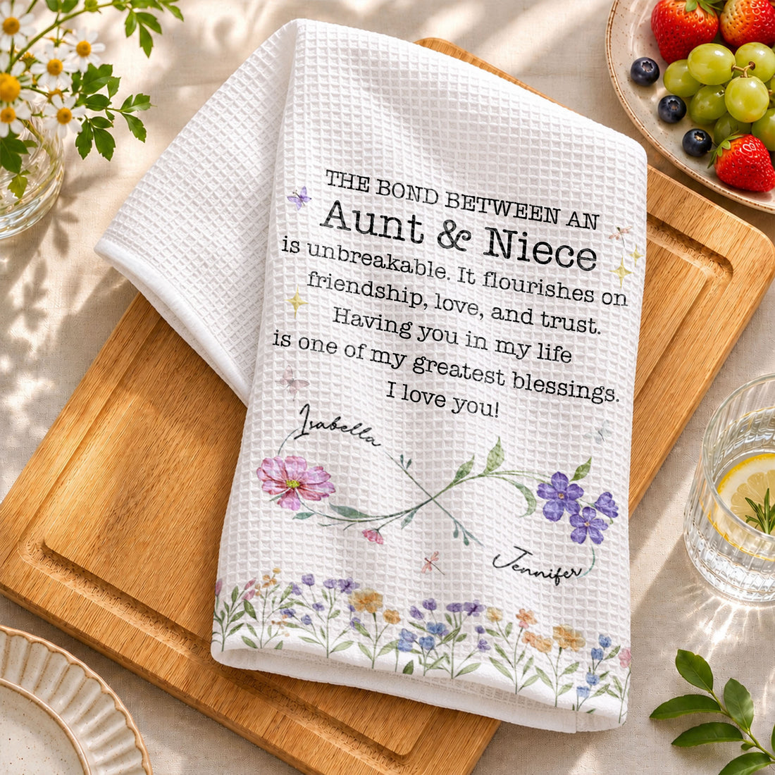 The Bond Between An Aunt & Niece, Personalized Kitchen Towel, Gift For Aunt 65dbbb9a-e40a-470a-9e8c-3708864decc4-banner-5.jpg