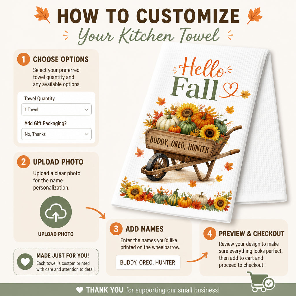 Hello Fall Pet Names Kitchen Towel - Personalized Kitchen Towel 65dd446f-8b68-4d12-9f66-0ffc657df91f.jpg