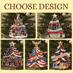 250 Years America 2D Ornament, 250th Anniversary Xmas Decor, Patriotic Christmas Tree Ornament, 1776 - 2026 Keepsake Gift, USA Christmas Bauble 65e501c2-9c26-4ece-abe5-8dda08d6630d-9.png