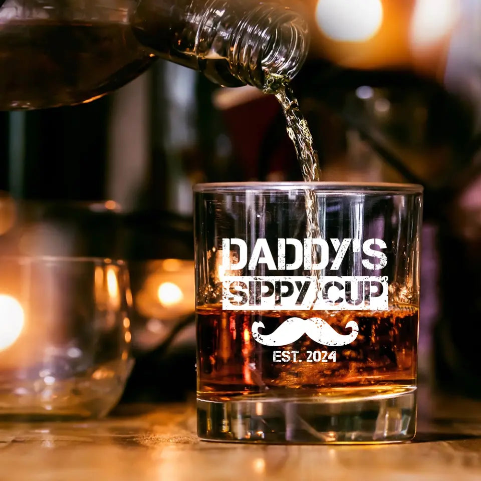 Funny Gift for New Dad Daddy's Sip Cup Whiskey Glass, Dad Gift, Father's Day Gift