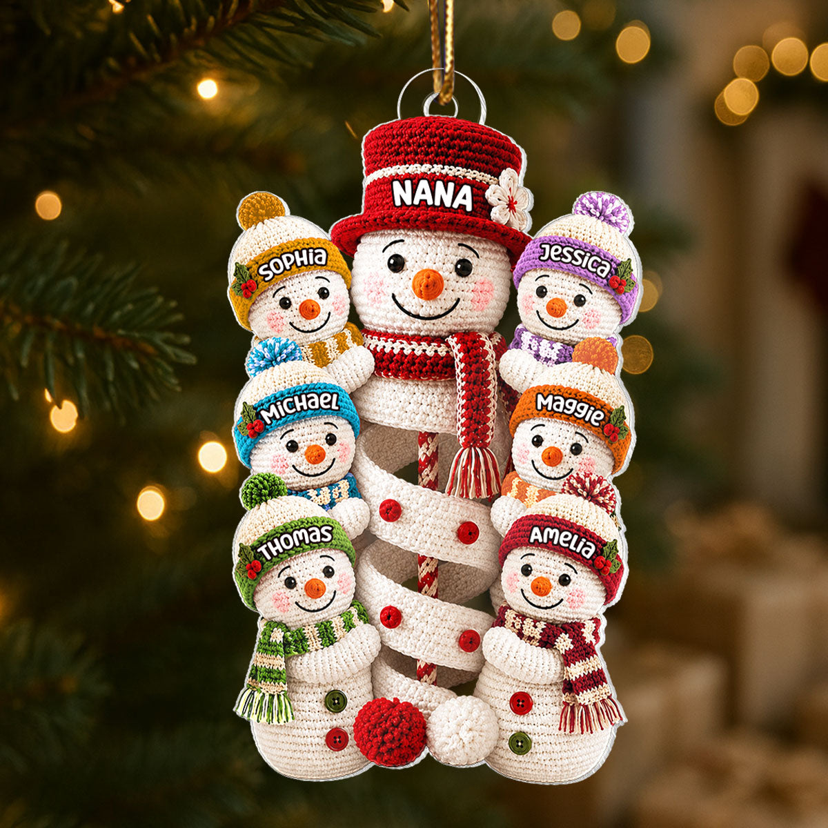 Cute Snowman Grandma & Grandkids - Personalized Acrylic Ornament - Christmas Gift for Grandma, Granddaughter, Grandson 65e9f4e2-3b99-4412-97eb-0d6aaf05ba6e-4.jpg