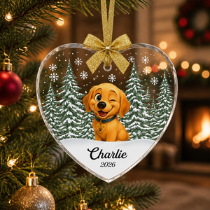 Personalized Dog Name & Year Transparent Acrylic Ornament – Holiday Wreath - Personalized Transparent Acrylic Ornament 66113d7e-c252-4e47-9817-af00ba173743.png