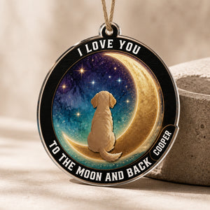 Moon & Back Dog Suncatcher – Personalized Pet Name - Personalized Suncatcher Ornament 661cf448-a1ac-4439-b9eb-2a25bf283d3b.jpg