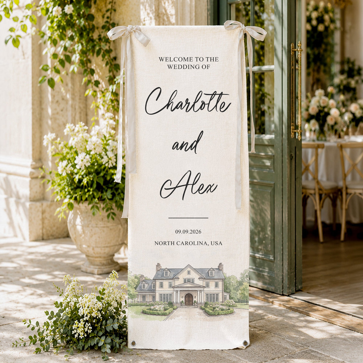 Custom Photo Wedding Venue Watercolor Style - Personalized Welcome Sign - Wedding Decoration 661da154-2b2b-4428-8057-e6111e041aca-4.jpg