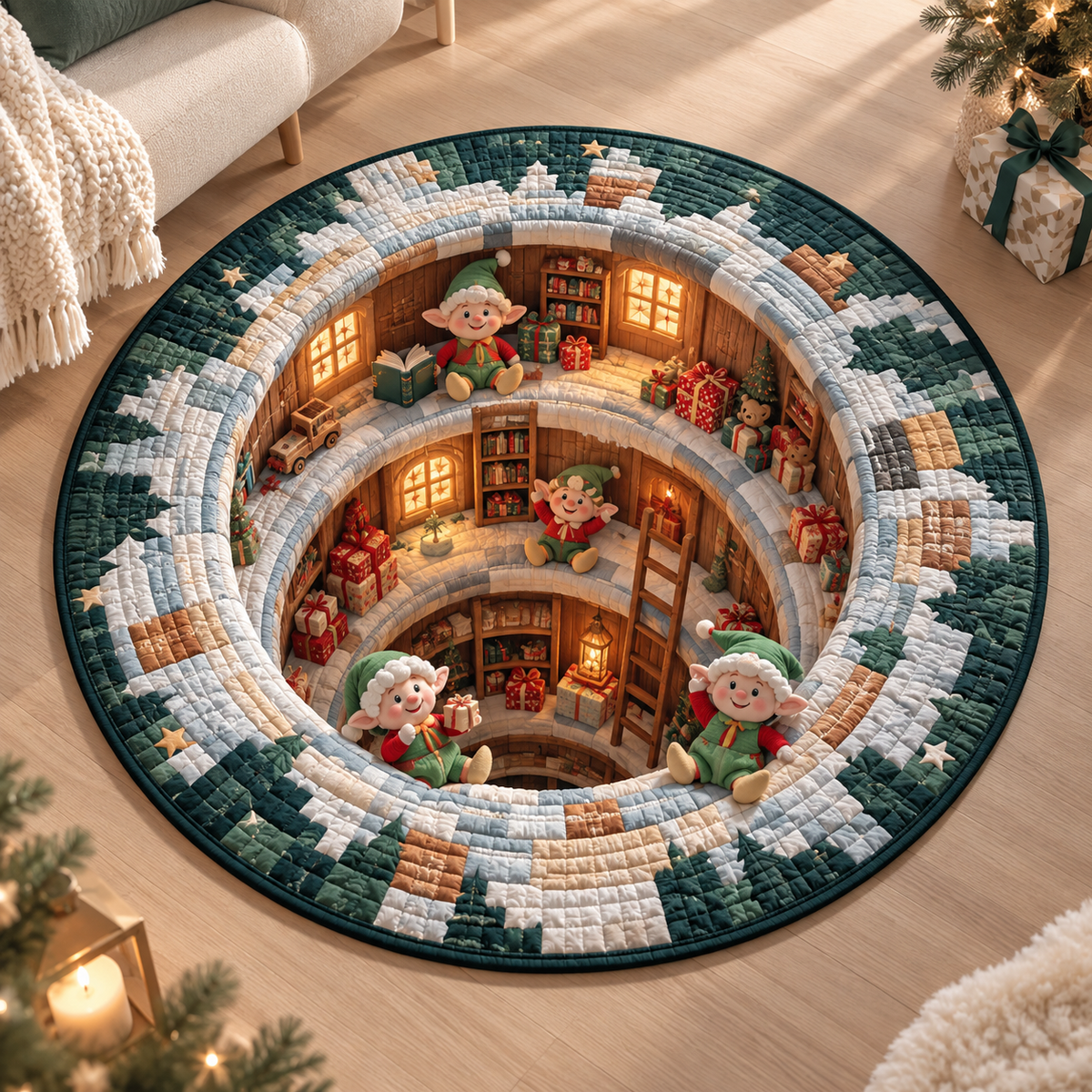 Santa’s Workshop Quilted Carpet, Funny Christmas Floor Rug, Whimsical Elf Christmas Decor, Cozy Holiday Home Decoration, Festive Gift 661df2ea-0ba1-4865-8809-77015e6923ef-lun1.png
