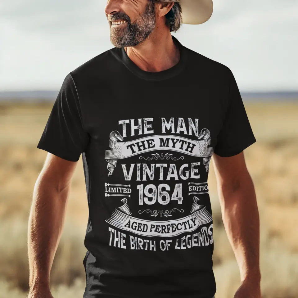 The Man The Myth Vintage Edition, Personalized T-shirt, Retro Classic T-Shirt for Him, Birthday Gift for Men
