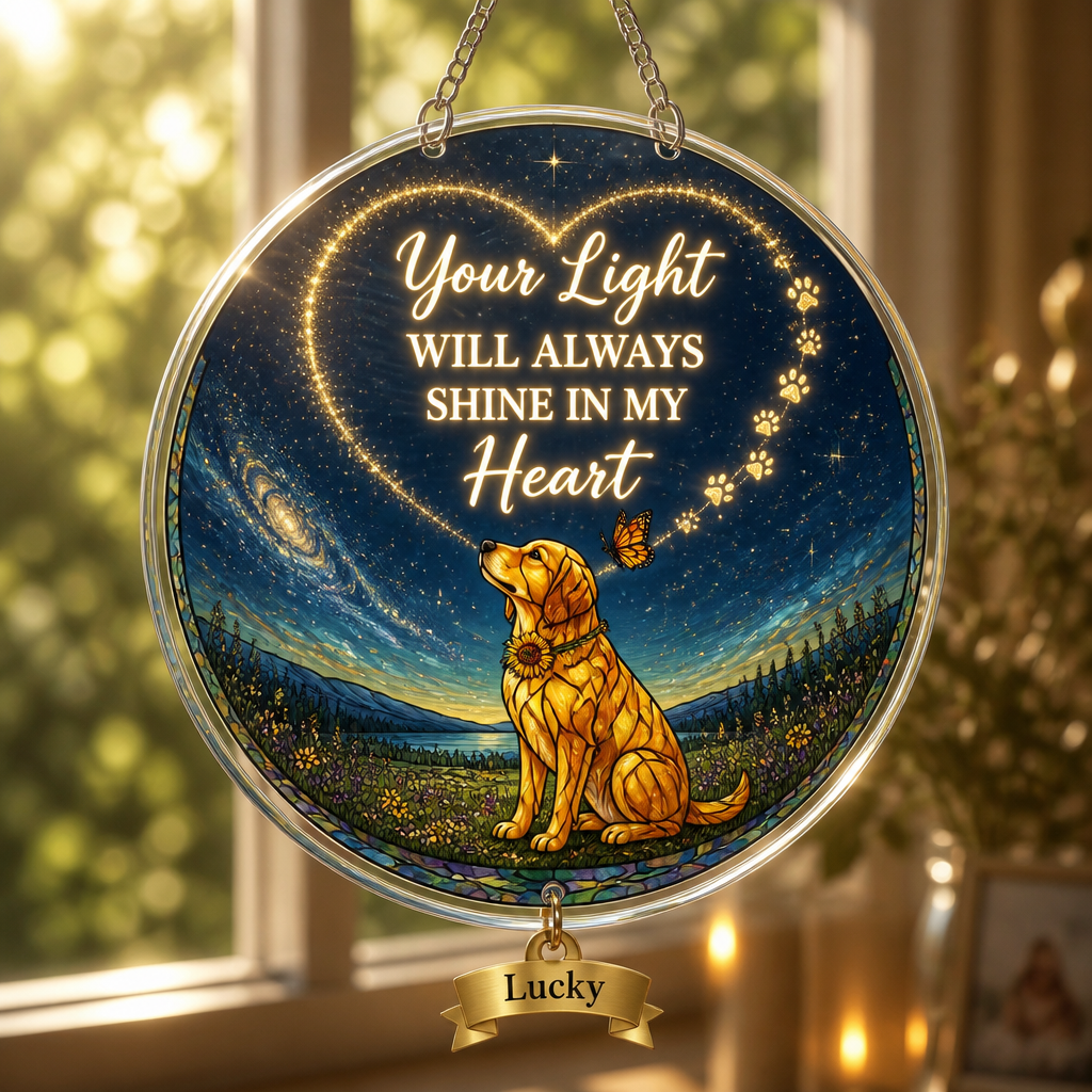 Pet Memorial LED Flameless Candle – Starry Night Dog with Name - Personalized 1 Layered Suncatcher with Charm 662a6b9c-51ca-42b4-b28b-b0af95e17bd9.png