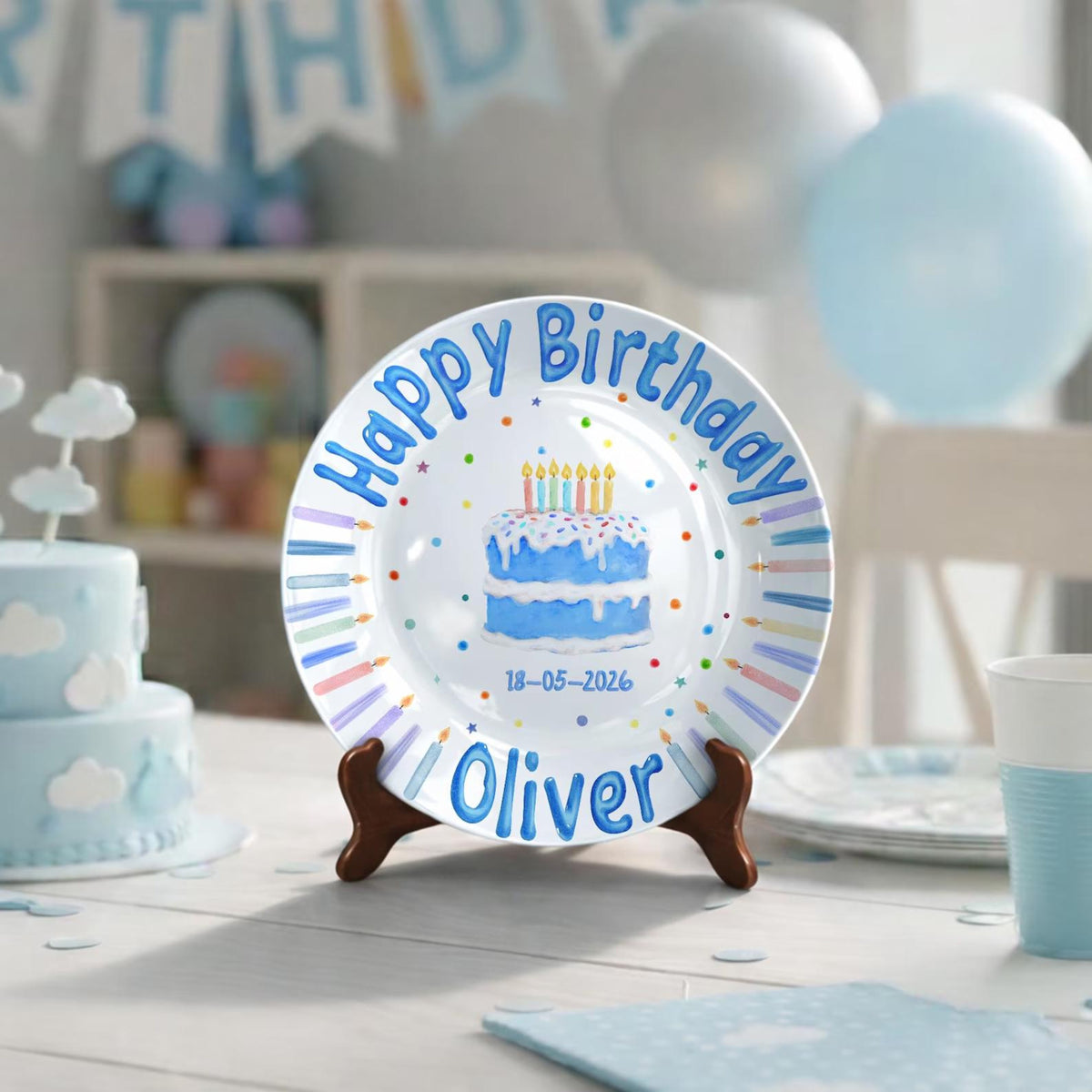 Personalized Birthday Plate Custom Name, Happy Birthday Ceramic Keepsake Gift, Kids Party Decor, Unique Birthday Gift for All Ages 662ccbf4-e185-4946-abb1-b3e60f52490a-7.jpg
