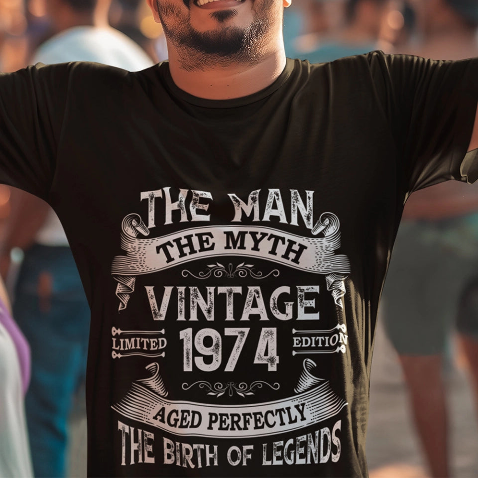 The Man The Myth Vintage Edition, Personalized T-shirt, Retro Classic T-Shirt for Him, Birthday Gift for Men