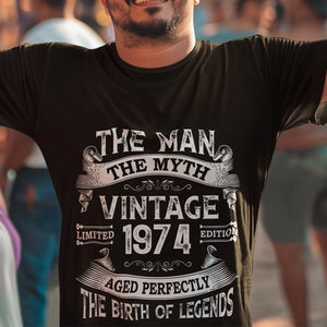 The Man The Myth Vintage Edition, Personalized T-shirt, Retro Classic T-Shirt for Him, Birthday Gift for Men