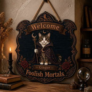 Gothic Pet Sorcerer Welcome Wood Sign – Photo + Name - Personalized Wood Sign 6643a9fc-0d90-4cf5-94a7-a40d4430218d.jpg