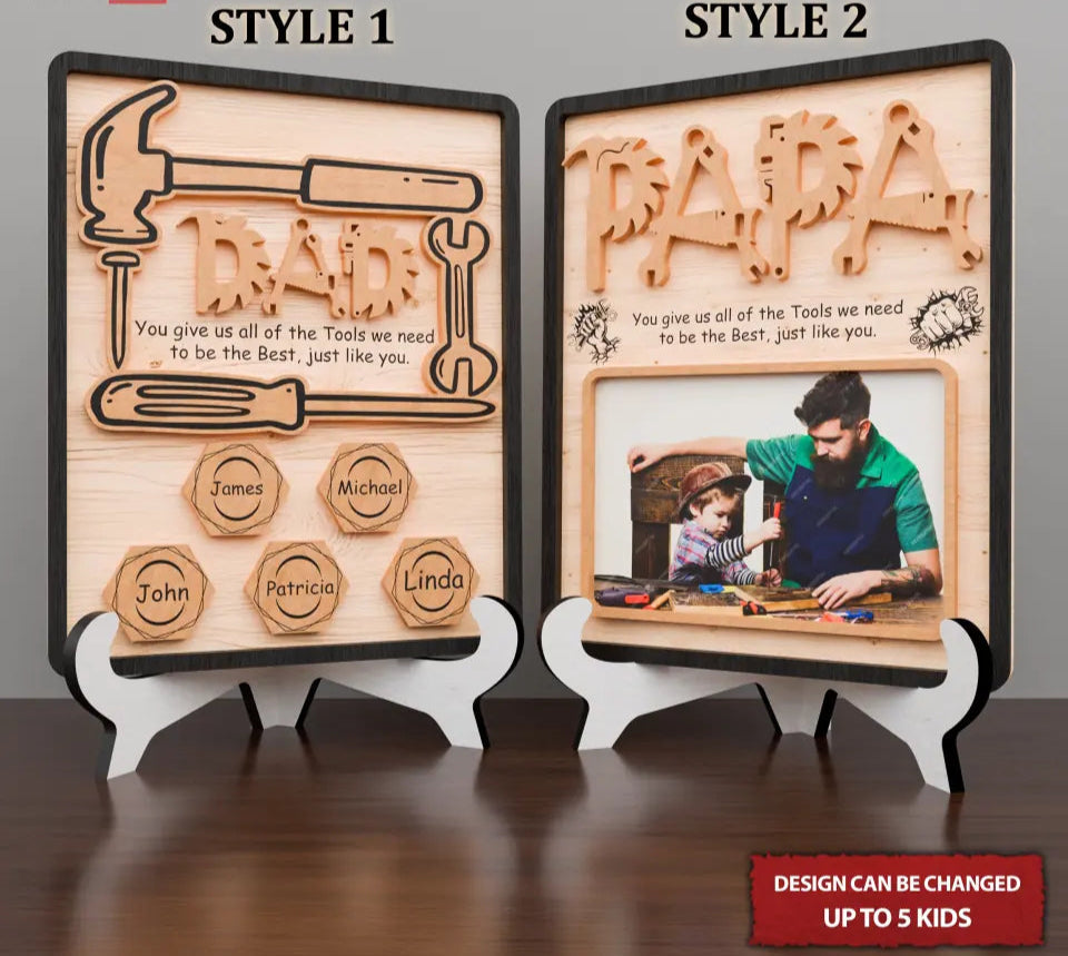 You Give Us All Of The Tools We Need Personalized 2 Layered Wooden Sign, Father s Day Sign, Gifts For Dad