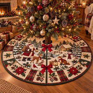 Santa Reindeer Christmas Tree Skirt, Winter Forest Holiday Decor 664f9de2-74b2-4ac9-9713-d60d85efd962-1.jpg