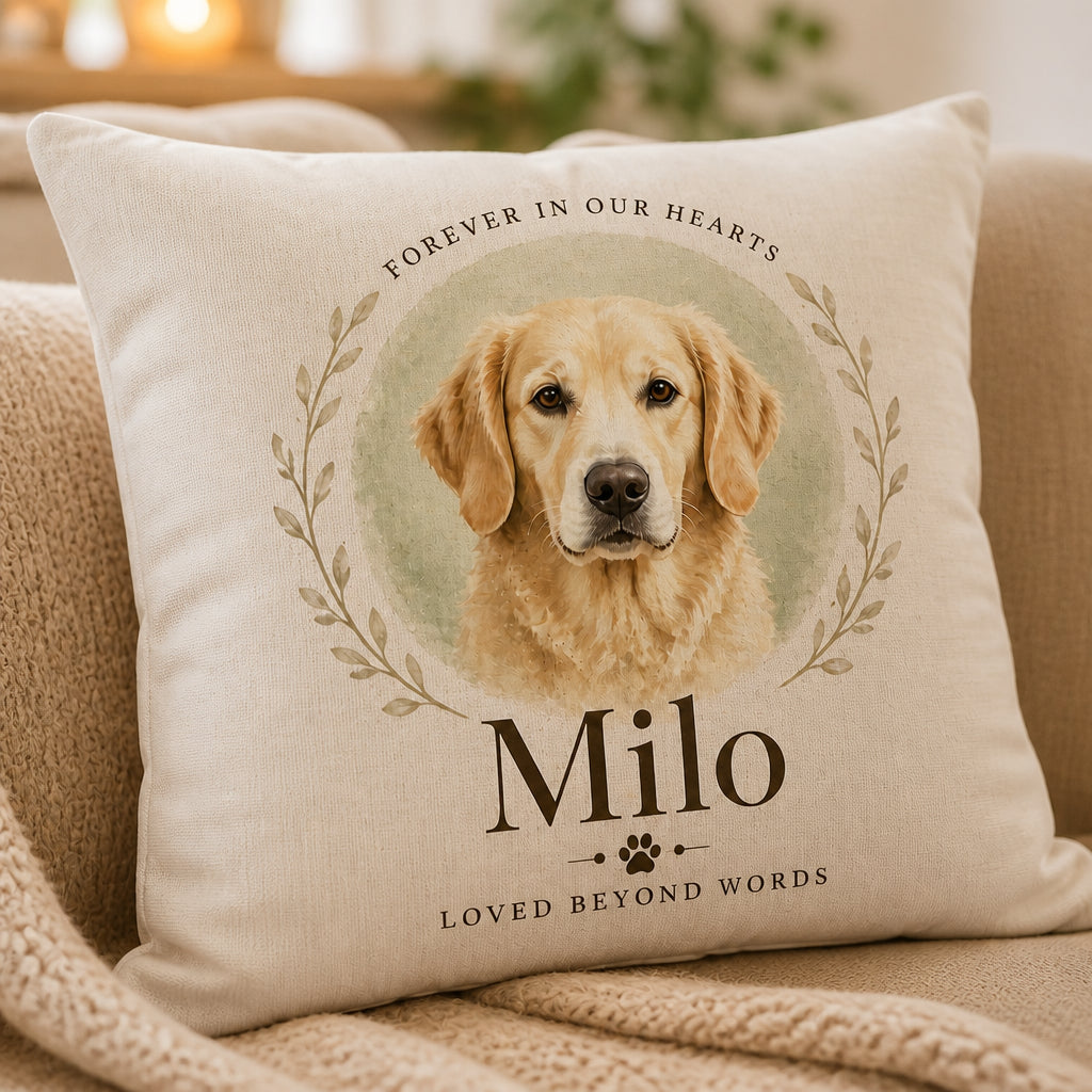 Pet Memorial Portrait Pillow — Forever In Our Hearts - Personalized Pillow 665018bf-920f-4c6a-b4a8-90570b0aec63.jpg