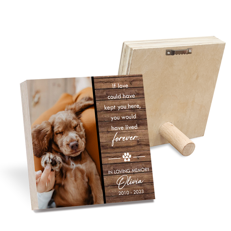 Miss You The Rest Of Mine Personalized Pet Memorial Printed - Wood Photo Block - Dog Loss Gift - Dog Memorial Gift - Pet Loss Gift Dog - Pet Memorial Gift