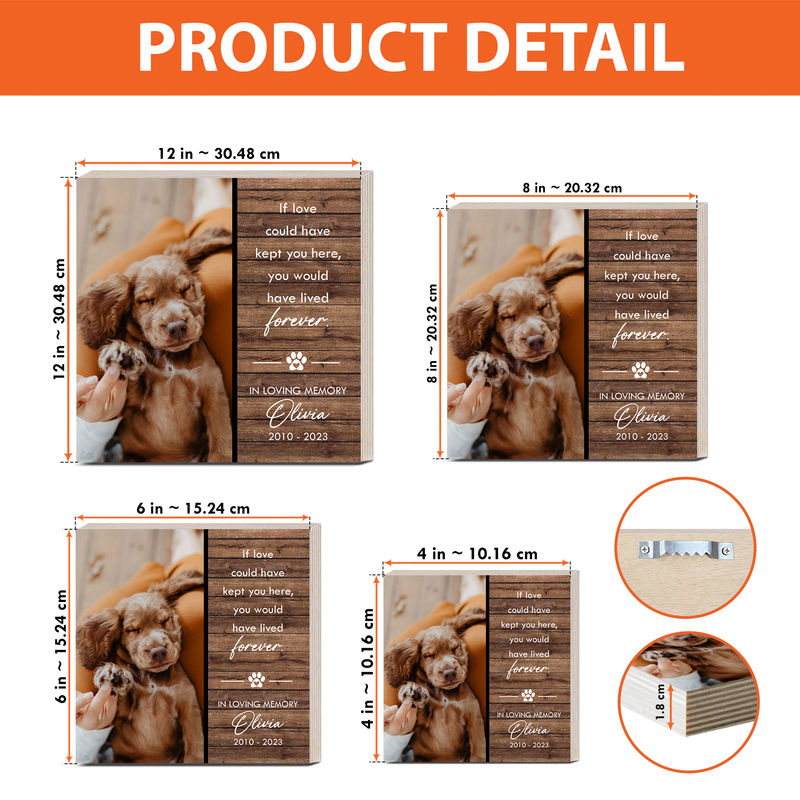 Miss You The Rest Of Mine Personalized Pet Memorial Printed - Wood Photo Block - Dog Loss Gift - Dog Memorial Gift - Pet Loss Gift Dog - Pet Memorial Gift