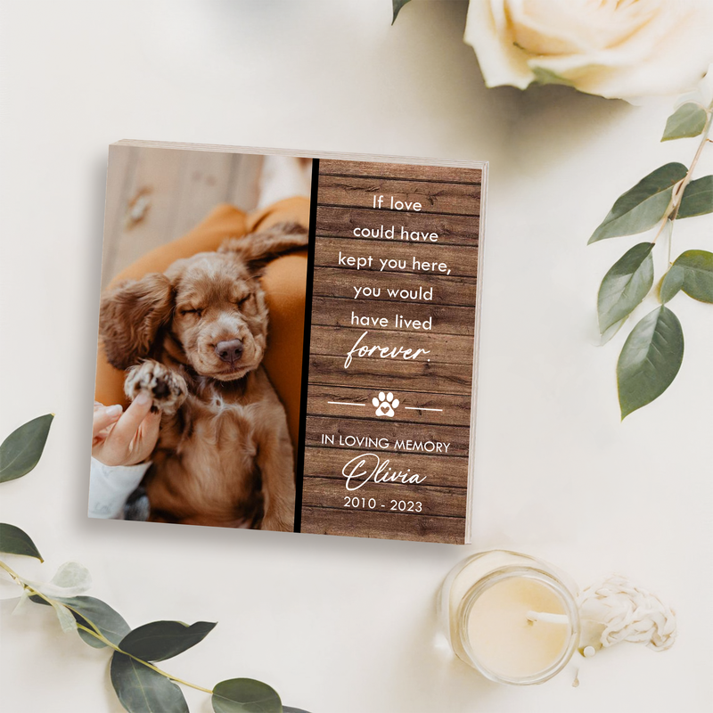 Personalized Pet Memorial Printed - Wood Photo Block - Dog Loss Gift - Dog Memorial Gift - Pet Loss Gift Dog - Pet Memorial Gift