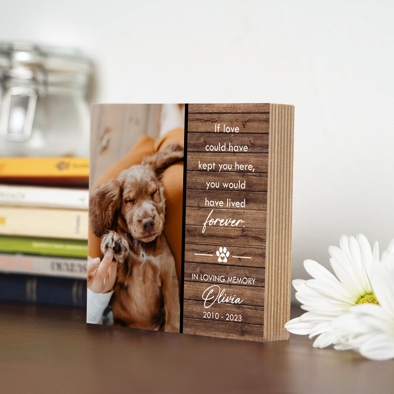 Personalized Pet Memorial Printed - Wood Photo Block - Dog Loss Gift - Dog Memorial Gift - Pet Loss Gift Dog - Pet Memorial Gift