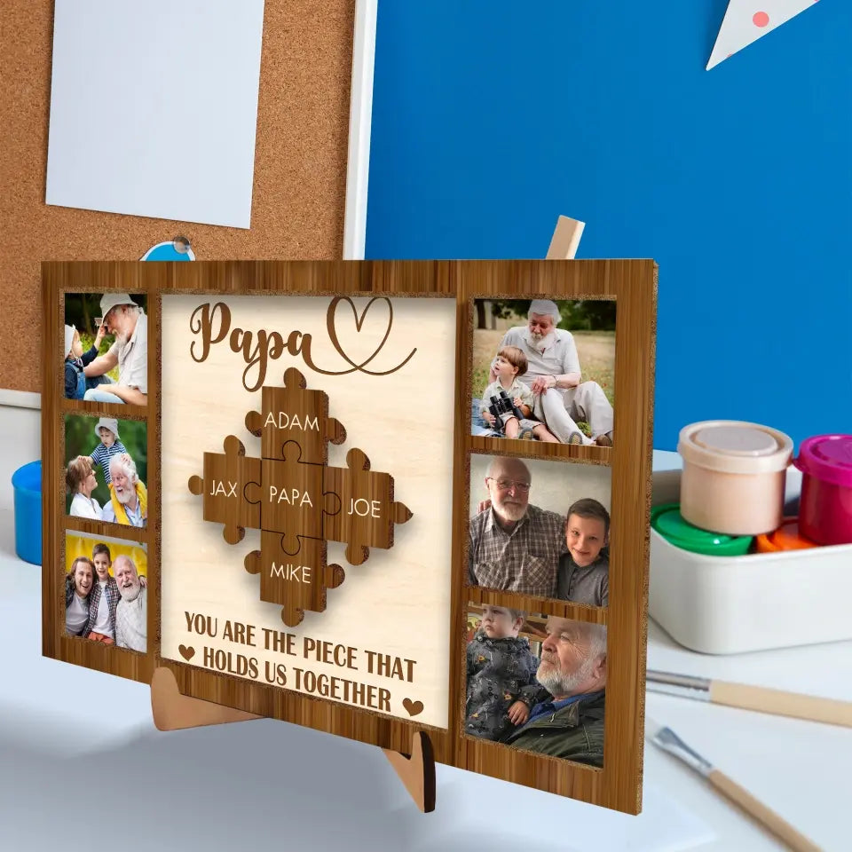 You Are The Piece That Holds Us Together Personalized Puzzle Sign, Gifts for Dad