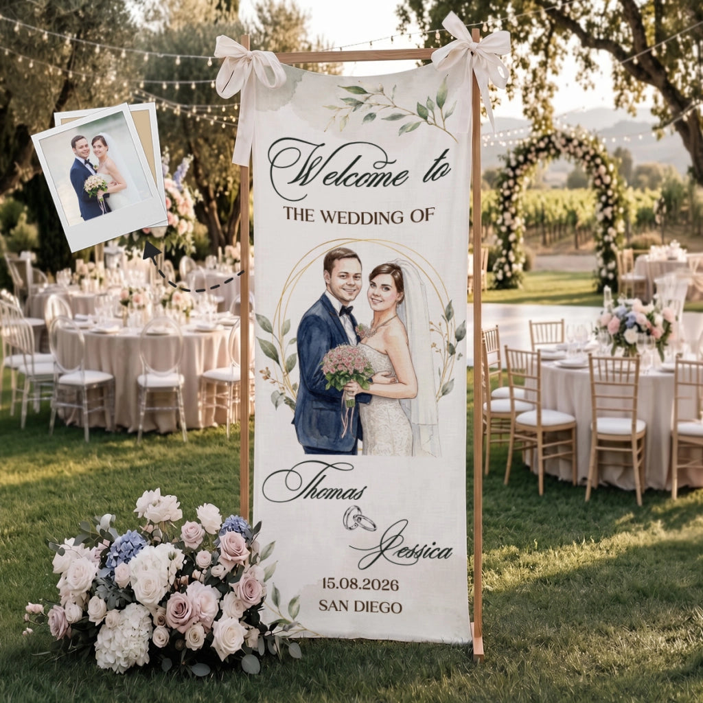 Welcome To The Wedding Of Us - Personalized Welcome Sign - Wedding Decoration 6696a0d3-b82c-4e4e-a3ee-4a48d3226cff-1.webp