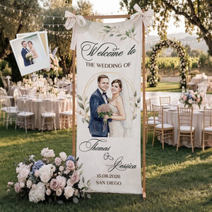 Welcome To The Wedding Of Us - Personalized Welcome Sign - Wedding Decoration 6696a0d3-b82c-4e4e-a3ee-4a48d3226cff-1.webp