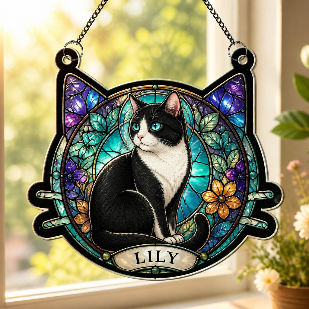 Custom Cat Stained-Glass Suncatcher – Pet Name - Personalized Suncatcher Ornament 669bdaed-fa45-4169-ad43-7c7c9a4c141b.png