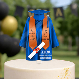 Personalized Graduation Cake Topper, Custom Graduation Gown Cake Topper, Class Of 2026, Graduation Decoration, School Graduation Keepsake