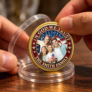In God We Trust - Personalized Commemorative Keepsake Coin - Gift For Family, Patriotic Gift, 4th Of July