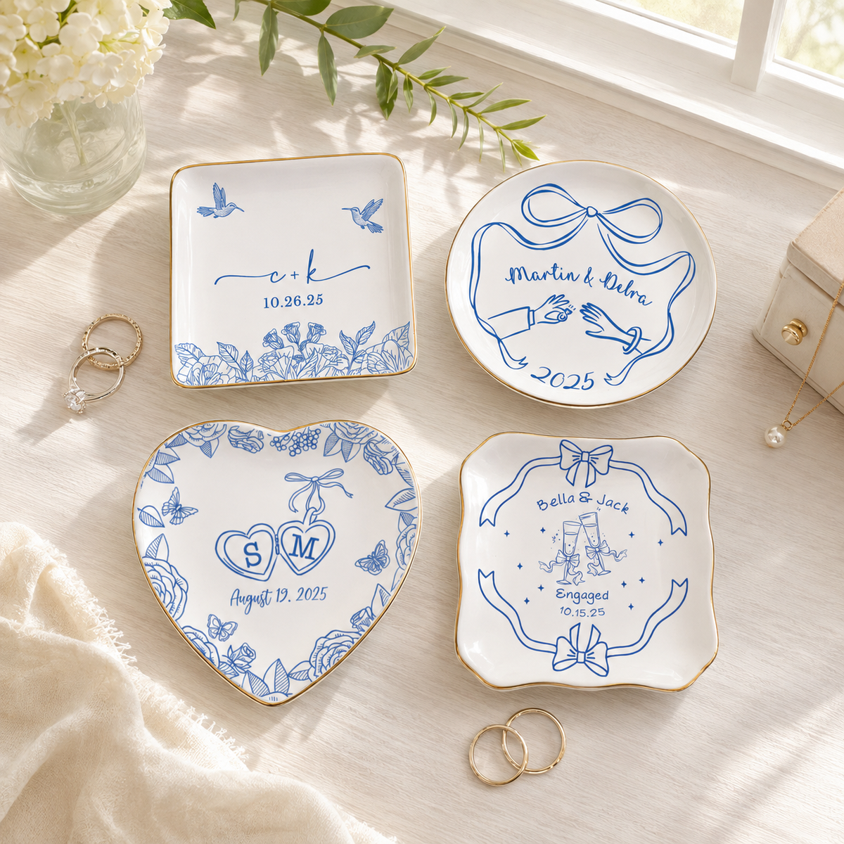 Custom Locked Engagement Ring Dish, Personalized wedding gift ring tray, Initials Date Dish, Bridal shower gifts, Gifts for Her 66a1cb8b-a599-4d87-84d2-66baab190705-banner-1.png