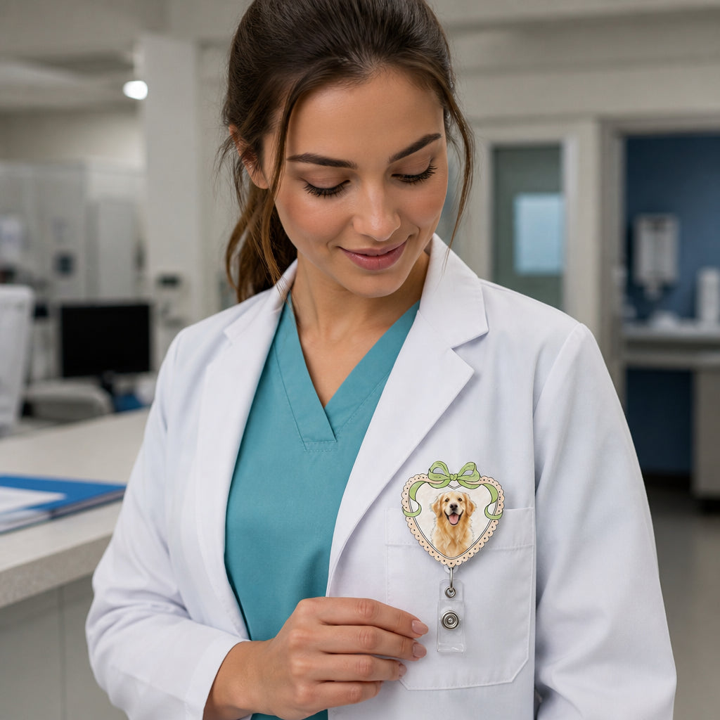 Custom Pet Photo Badge Reel – Scalloped Rosette with Stethoscope Bow - Personalized Custom Shape Badge Reel 66a5faeb-4b5a-4454-8d3d-0335a0e3a99a.jpg