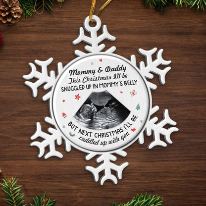 Custom Photo Bundle Of Joy For The Holidays - Family Personalized Custom Ornament - Metal Custom Shaped - Christmas Gift For Baby Kids, Newborn Baby