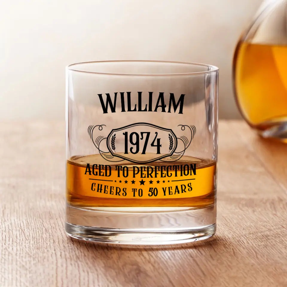 Aged To Perfection Personalized Bar Glass Birthday Gift