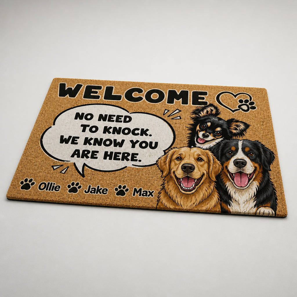 Welcome – No Need To Knock Dog Photo Doormat - Personalized Doormat 66c84bfb-bac0-4a9c-b736-da52870fb2bd.jpg